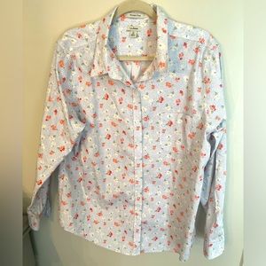 L. L. Bean Floral print button down shirt size XL